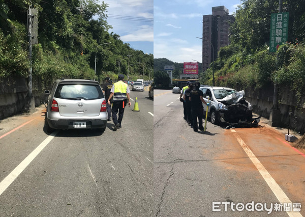 ▲▼基隆驚傳自小客逆向駛入對向車道，造成1死1傷。（圖／警方提供）