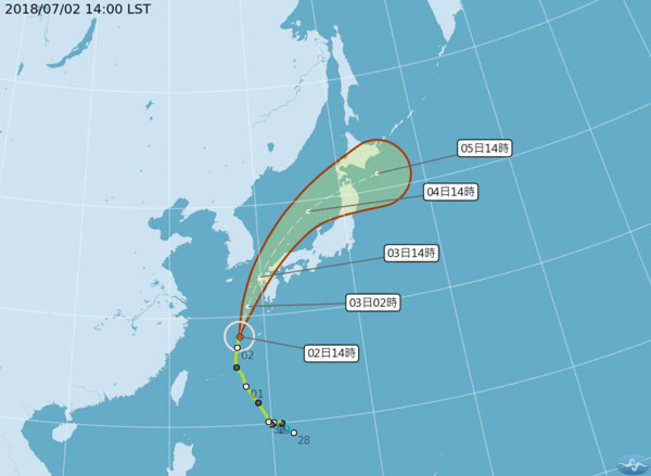 ▲▼中颱巴比侖颱風。（圖／中央氣象局）