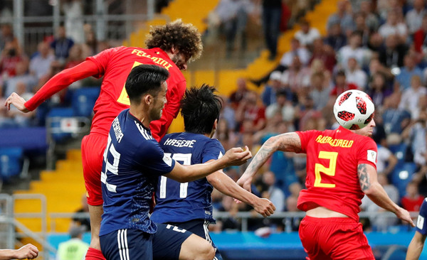 ▲▼    2018世足賽, 比利時VS日本。費爾納尼（Marouane Fellaini） 進球（圖／路透社）