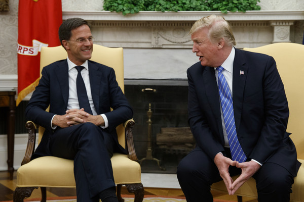 ▲▼川普與荷蘭首相呂特在白宮會面。（圖／達志影像／美聯社）