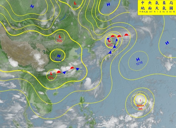 ▲▼颱風瑪莉亞未來路徑。（圖／中央氣象局）