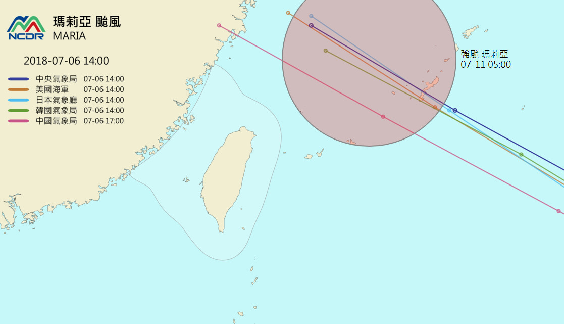 ▲▼瑪莉亞睜大眼！暴風圈增胖「路徑超複雜」　下周恐海警風雨襲北台。（圖／NCDR）