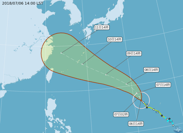 ▲▼瑪莉亞睜大眼！暴風圈增胖「路徑超複雜」　下周恐海警風雨襲北台。（圖／中央氣象局）