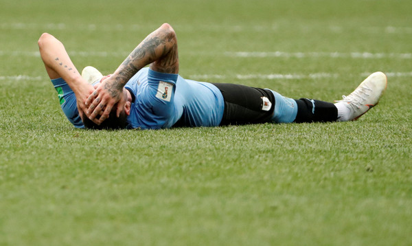 ▲烏拉圭VS法國，烏拉圭吉曼奈茲(Jose Gimenez)賽後痛哭 。（圖／路透社）