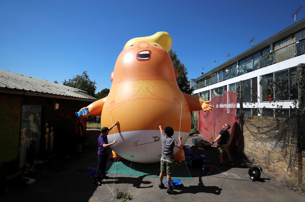▲▼美國總統川普造型氣球。（圖／路透社）。
