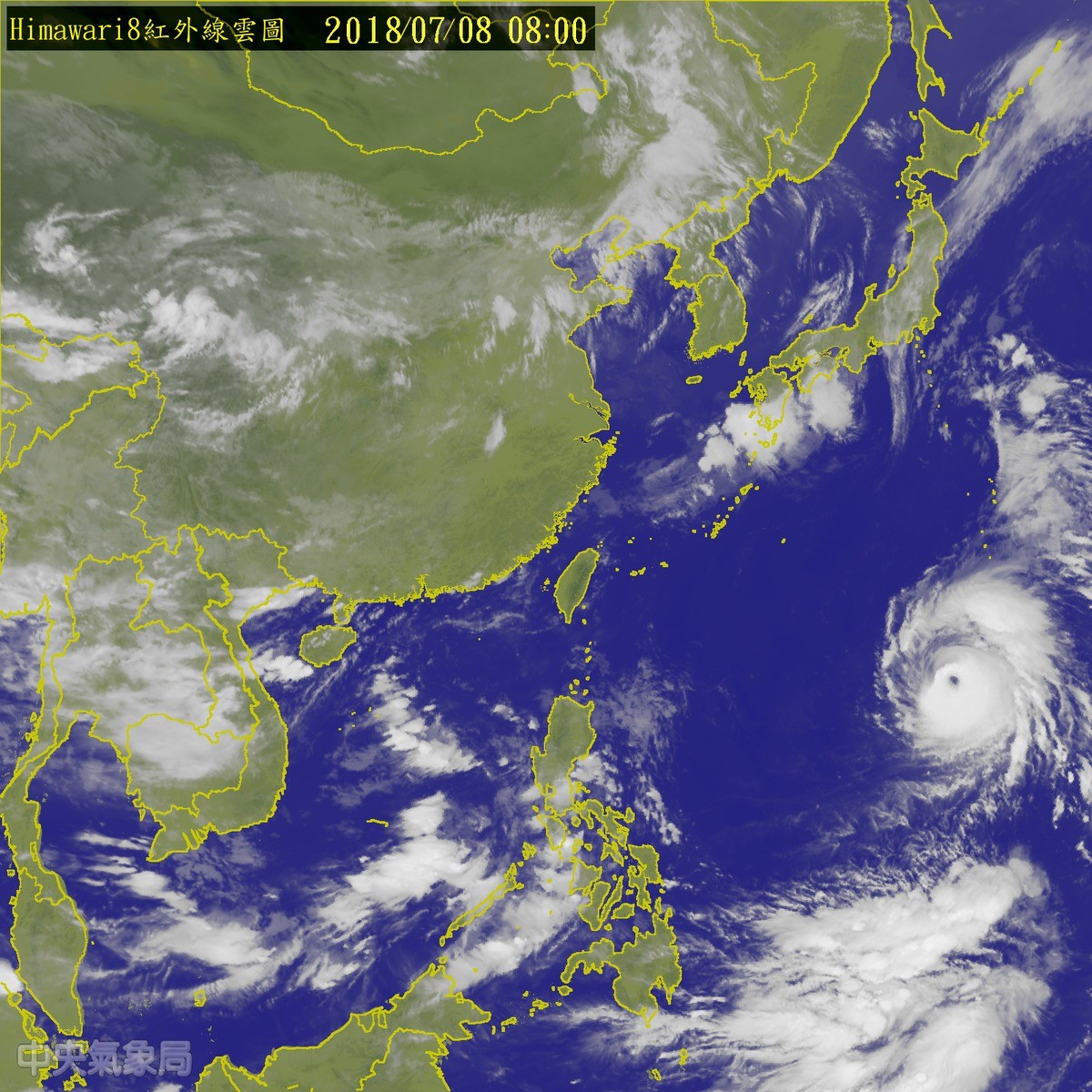 第8號強烈颱風瑪莉亞路徑預測。（圖／氣象局）
