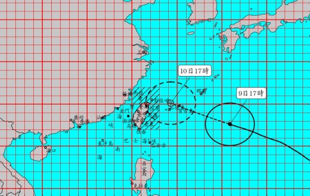 ▲▼瑪莉亞颱風7/9 1730。（圖／中央氣象局）