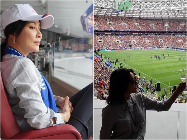 ▲劉嘉玲在現場觀賽2018世足盃決賽，還更新動態「轉播」。（圖／翻攝自劉嘉玲Instagram）