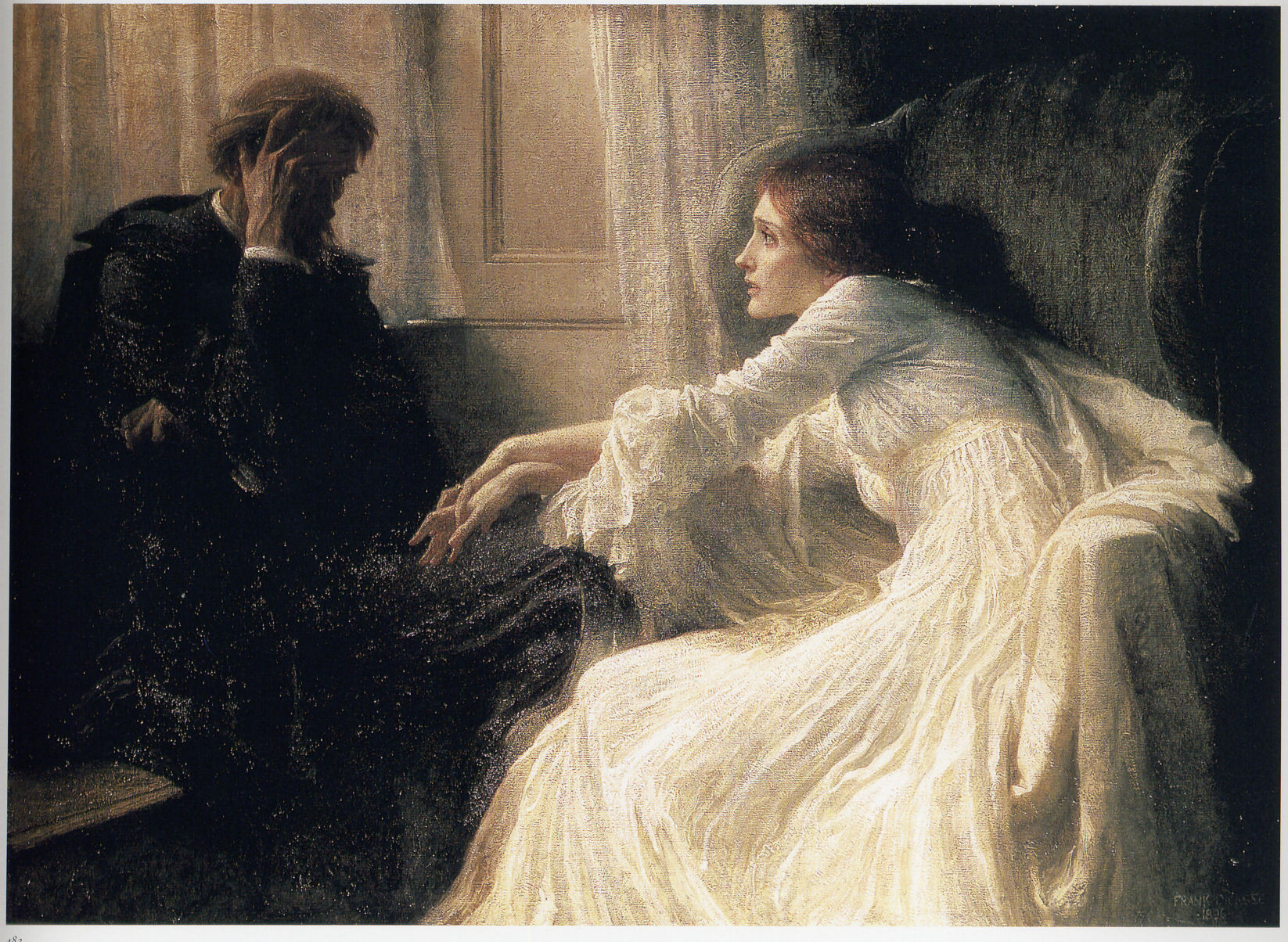 ▲【圖 2】Frank Dicksee, The Confession, 1896, oil on canvas, 114 &times; 160 cm