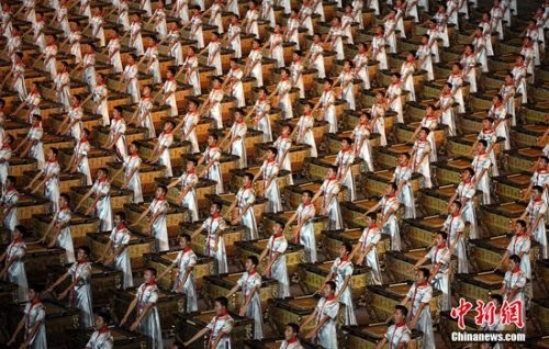 ▲▼北京奧運會上千人擊缶表演。（圖／翻攝自中新社）