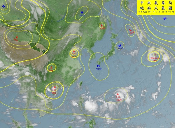 台风气压图图片