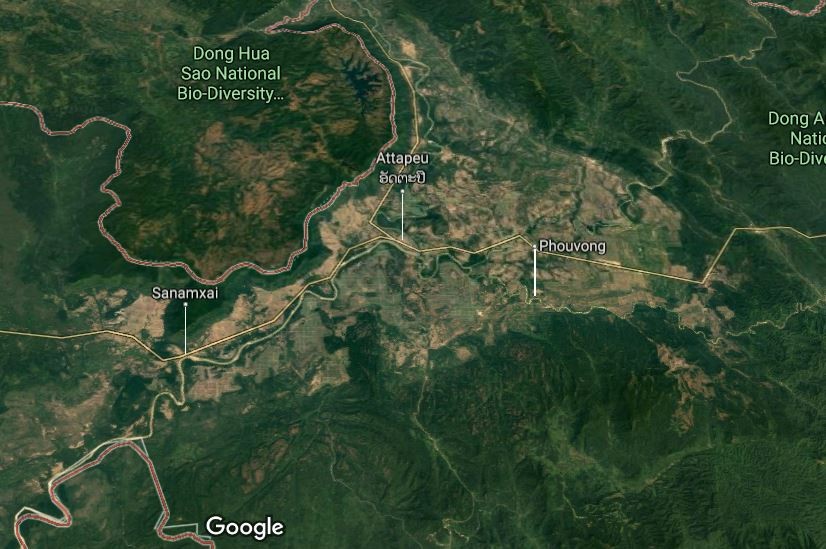 ▲▼ 寮國水壩崩塌。（圖／翻攝自Google Map）
