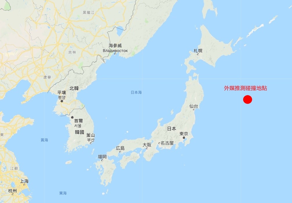 ▲▼ 南韓2艘漁船在日本外海碰撞。（圖／翻攝自Google Map）