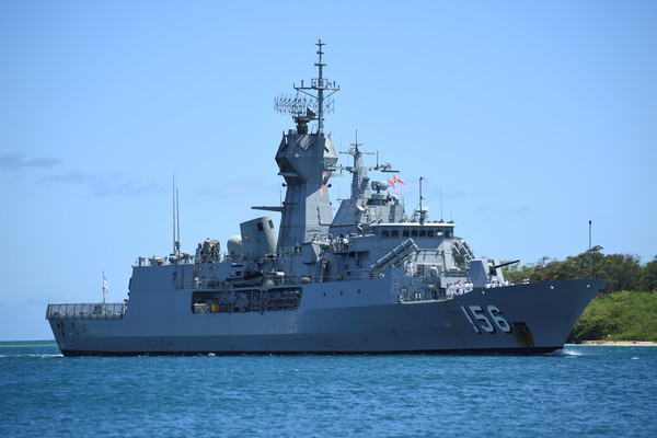 ▲▼2018環太平洋軍演,澳洲皇家海軍紐澳軍團級巡防艦圖翁巴號，HMAS Toowoomba (FFH 156)。（圖／路透社）