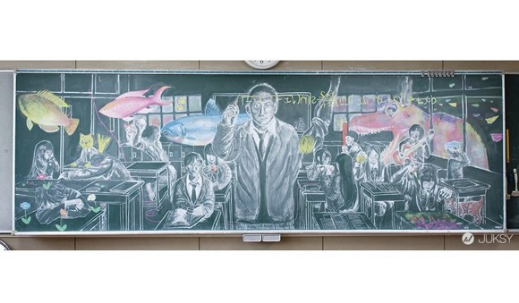 ▲▼「2018曬曬教師節」用黑板畫來表達對老師的感謝。（圖／教育部提供）