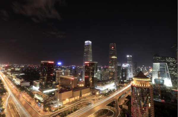 ▲▼     新華社照片，北京國貿大廈周邊夜景。           。（圖／）