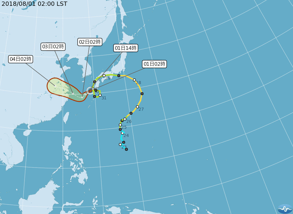 雲雀颱風。（圖／氣象局）