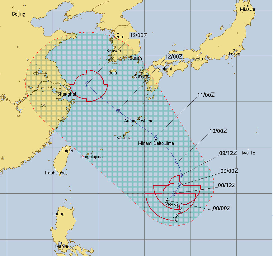 ▲▼摩羯颱風預測路徑。（圖／聯合颱風警報中心（美軍））