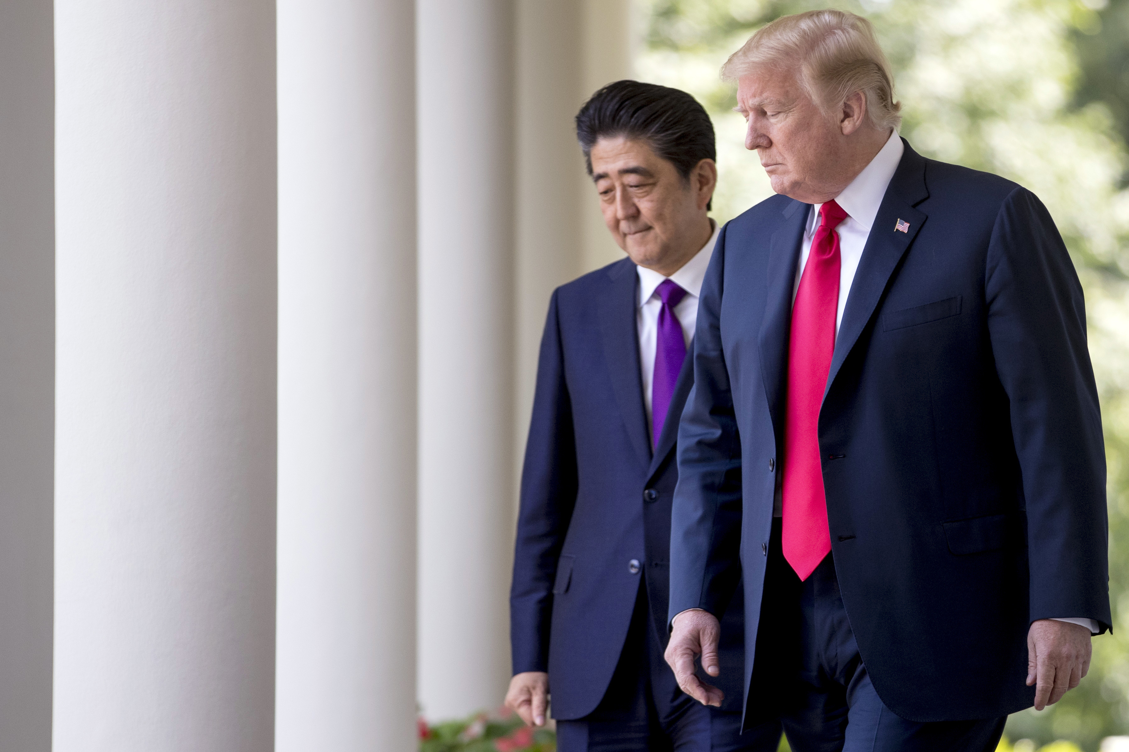 ▲美國總統川普（Donald Trump）與日本首相安倍晉三。（圖／達志影像／美聯社）
