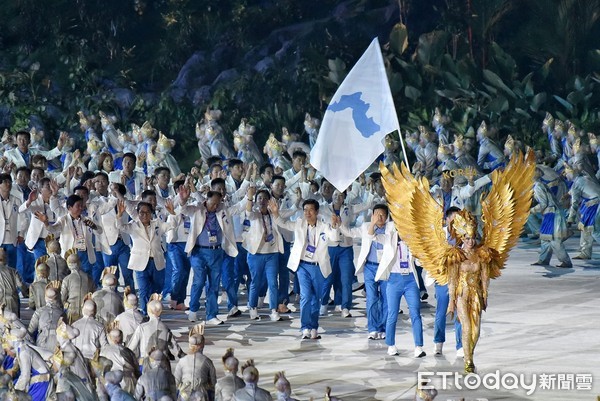 ▲▼ 雅加達亞運,亞運開幕式,南北韓聯隊進場（圖／記者李毓康攝）