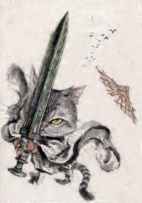漫畫家葉羽桐舉辦「貓劍客」個展（圖／谷居藝廊）