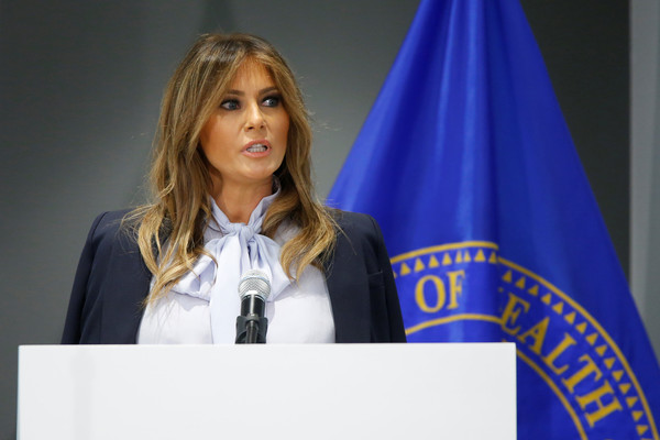 ▲▼美國第一夫人梅蘭妮亞(Melania Trump)20日出席活動，發表致詞反網路霸凌。（圖／路透社）