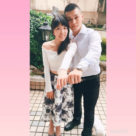 ▲▼          雅加達亞運空手道男子個人型銀牌王翌達與妻子結婚   。（圖／教練黃柏瑜提供）