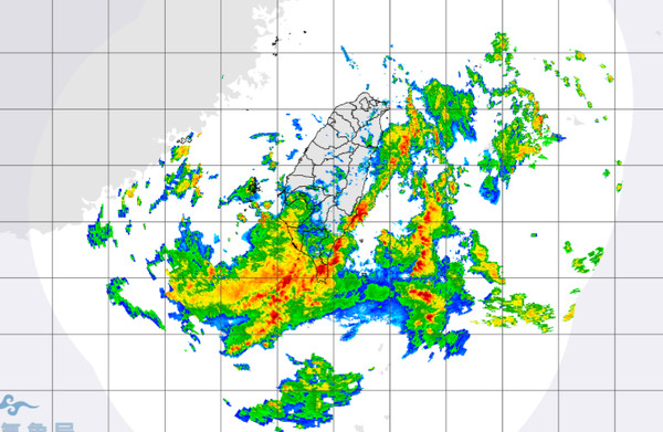 ▲▼西南氣流大雨。（圖／中央氣象局）