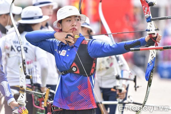 ▲亞運射箭，反曲弓女團摘銀，譚雅婷。（圖／記者李毓康攝）