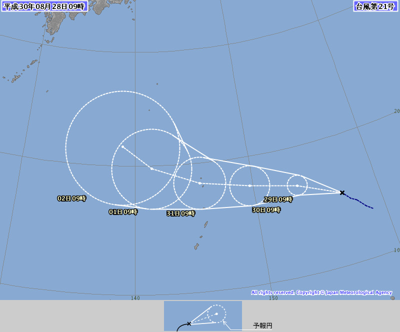 燕子颱風。（圖／翻攝日本氣象廳網站）