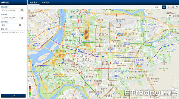 ▲▼台北市刑警大隊大數據分析高風險犯罪設點，全市共91處。（圖／警方提供） 