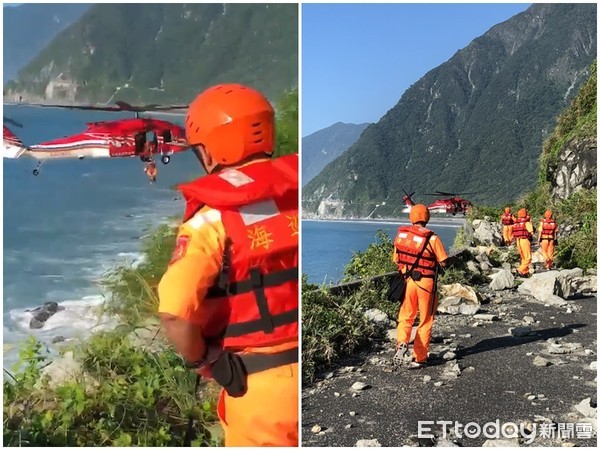 ▲▼花蓮縣和仁安檢所外海漁船擱淺，第一二海巡獲報前往救援，救回4人，但船長失蹤未尋獲。（圖／記者王兆麟翻攝）