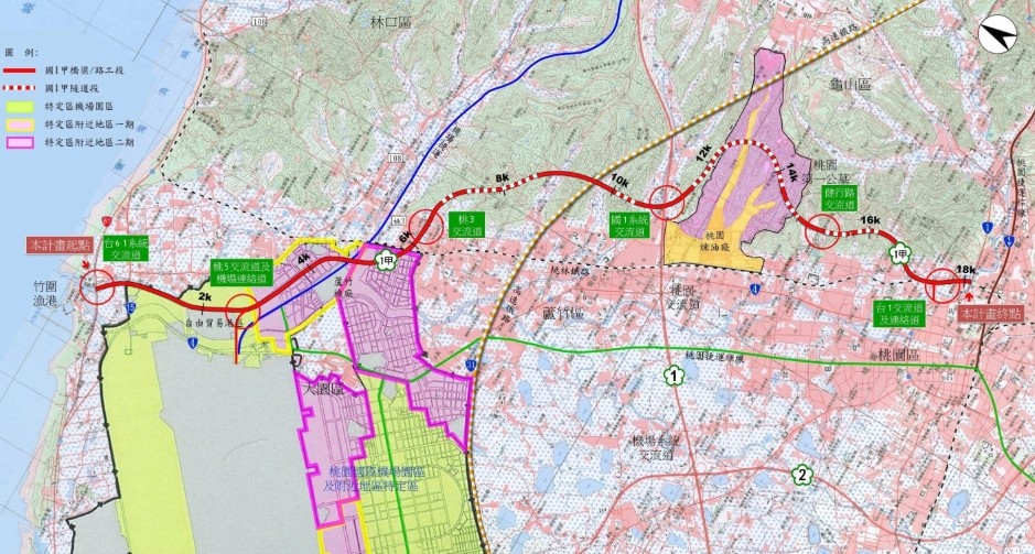 ▲▼國道1號甲線計畫路廊示意圖。（圖／高公局提供）