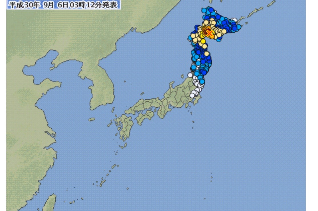 ▲▼ 北海道地震。（圖／翻攝日本氣象廳網站）