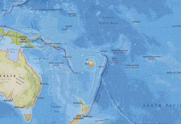 ▲▼斐濟地震。（圖／翻攝自USGS）