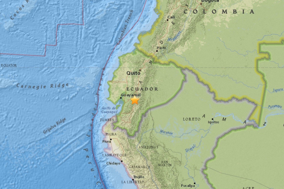 ▲▼厄瓜多發生6.2強震。（圖／翻攝自USGS）