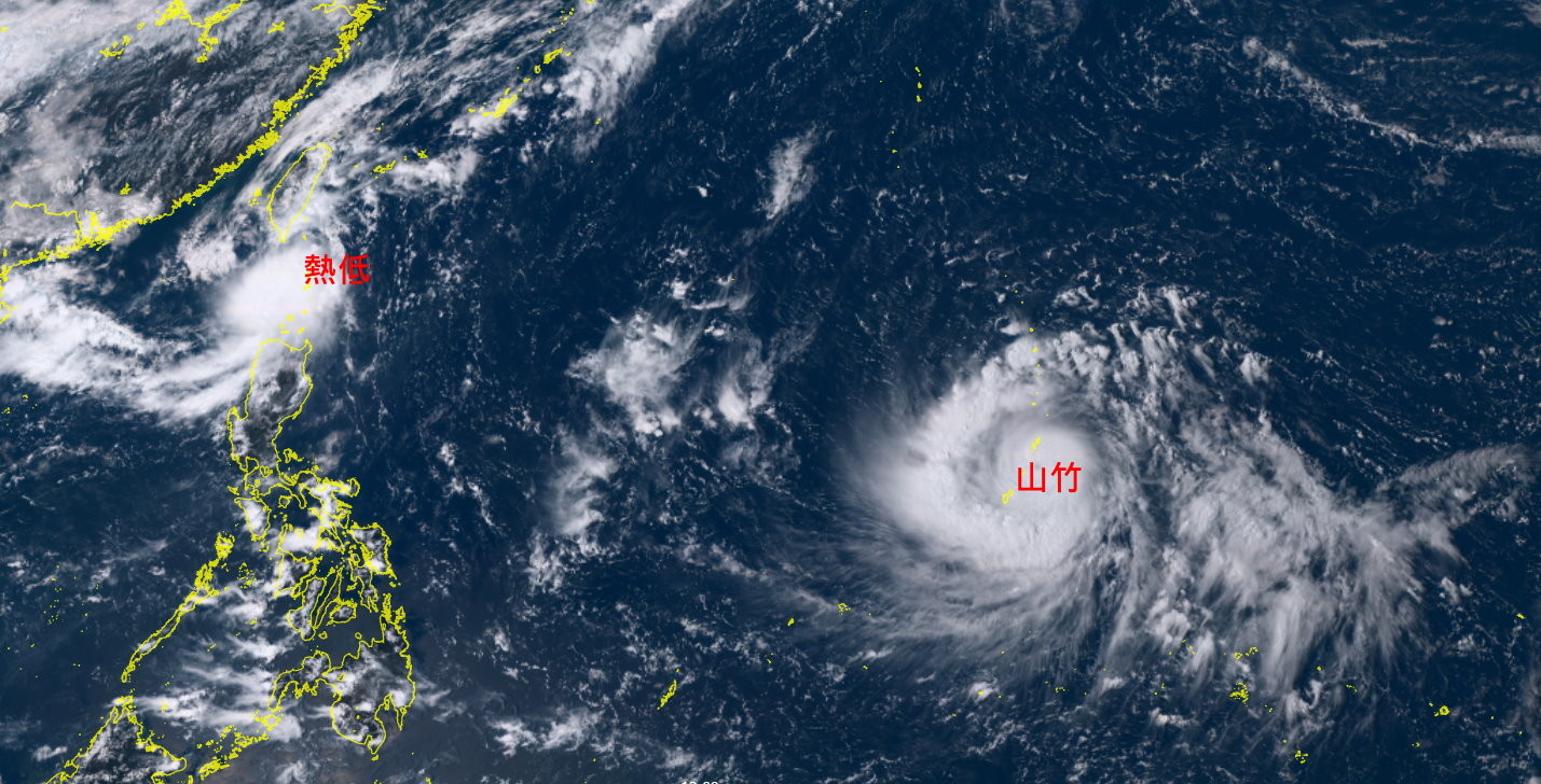 山竹颱風。（圖／翻攝日本向日葵8號衛星）
