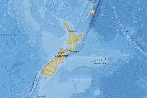 ▲▼紐西蘭克馬得群島發生7.0地震。（圖／USGS）