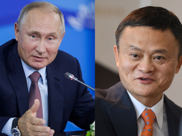 ▲俄羅斯總統普丁（左）好奇問馬雲（右）為何想退休。（圖／CFP）