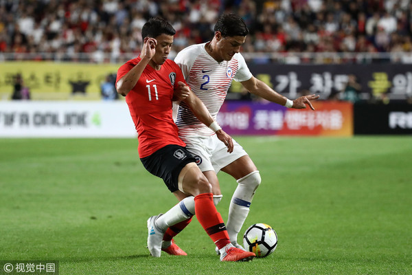 ▲▼   國際友誼賽南韓男足國家隊vs智利  。（圖／CFP）