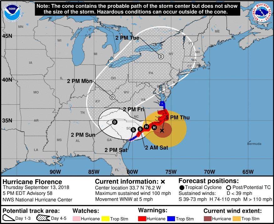 ▲怪獸級颶風「佛羅倫斯」（Hurricane Florence）。（圖／翻攝自美國國家颶風中心）