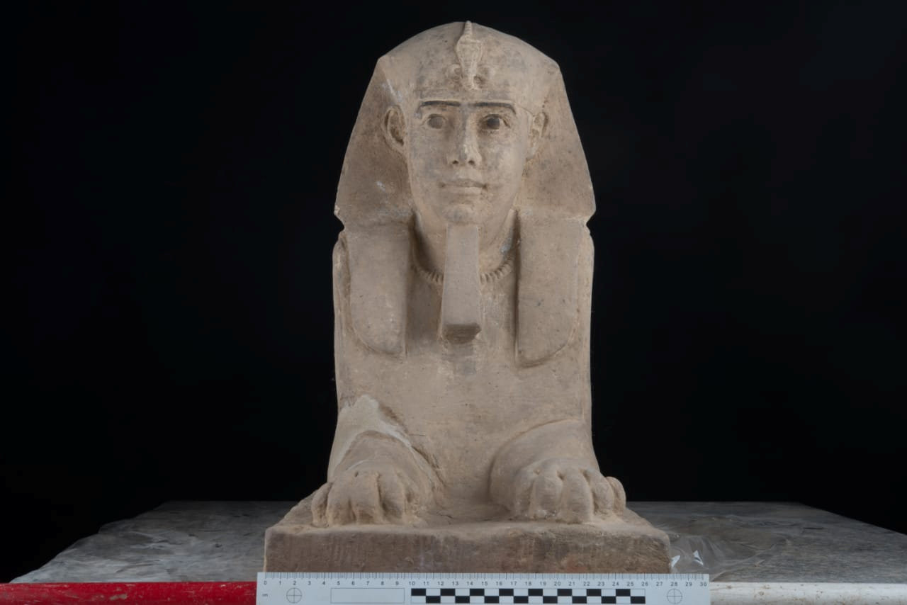 ▲▼埃及最新發現的人面獅身像。（圖／路透社）