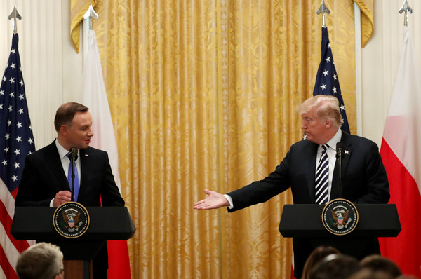 ▲▼美國總統川普與波蘭總統杜達（Andrzej Duda）。（圖／路透社）