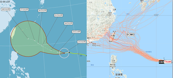 潭美颱風。（圖／翻攝「三立準氣象·老大洩天機」）