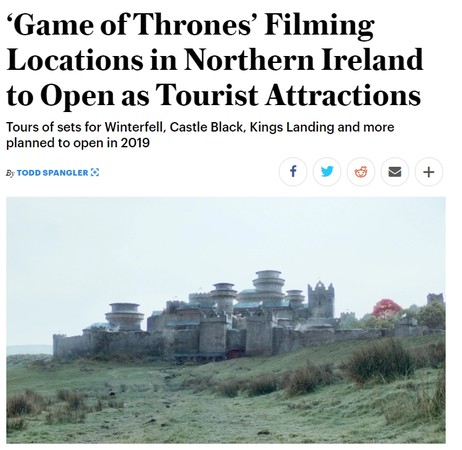 《冰與火之歌：權力遊戲》北愛爾蘭拍攝地。（圖／翻攝自《Variety》、Discover Ireland推特）