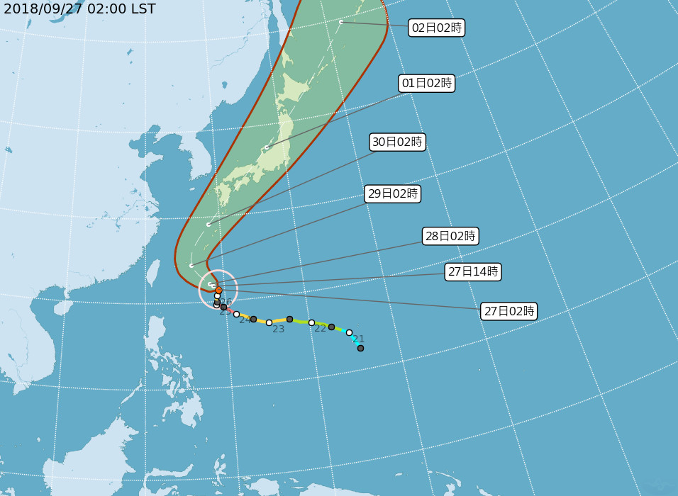 潭美颱風。（圖／氣象局）