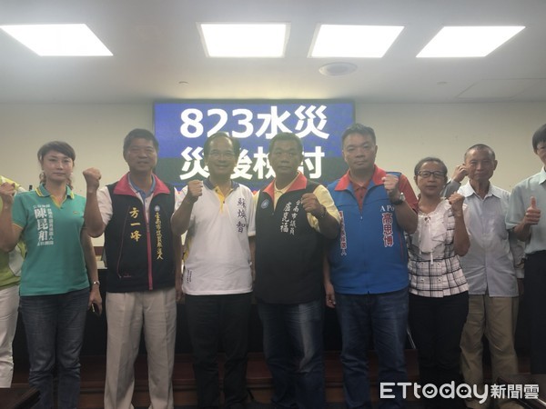 ▲台南巿長參選人高思博等人，9月27日在巿議會召開823水災災後檢討會，各巿長參選人分別提出看法及對策。（圖／高思博提供）