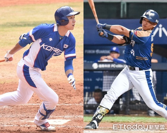 ▲台韓職棒20歲的強打少年李政厚(左)、廖健富(右)。（圖／記者李毓康攝）