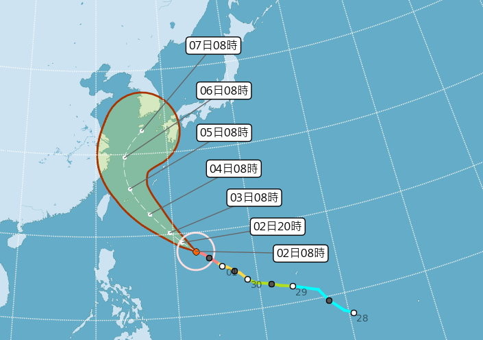 潭美颱風。（圖／氣象局）