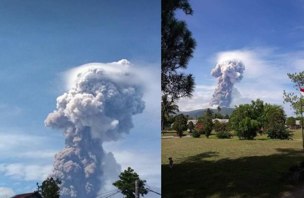 ▲▼ 蘇拉威西島上的索普坦火山爆發。（圖／翻攝自推特／印尼國家災害應變總署BNPB）